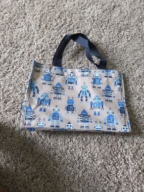 THIRTY-ONE Blue Robot Print Tote Bag